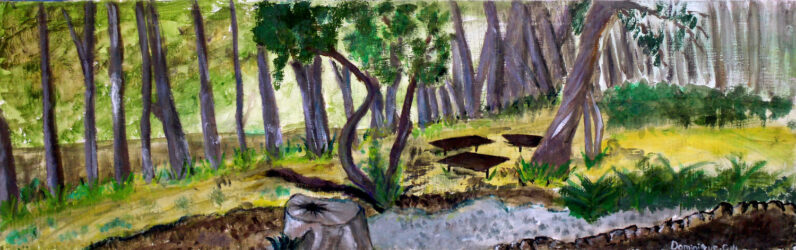 Acrylic On Cardboard by Dominique Gill, Year 9, Strathcona Baptist Girls Grammar School Student artwork of a landscape