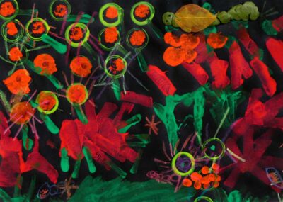 Mixed Media on Paper by Ava Jane Wedding, Year 1, Northside Christian College Student artwork of a garden