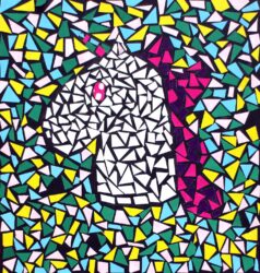 Paper Mosaic by Cindy Huang, Year 7, Trinity Lutheran College Student artwork of a mosaic unicorn