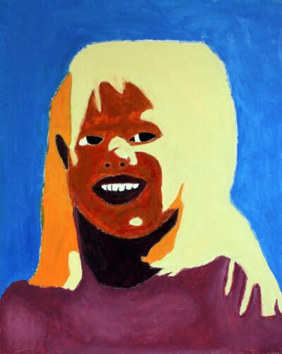 Oil on Canvas by Holly Bligh, Year 9, St Andrew’s Christian College Student artwork of a portrait