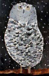 Acrylic on Paper by Caitlin Lim, Year 4, Lakeside College Student artwork of an owl