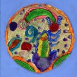 Student artwork of art and petrie dishes