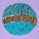 Student artwork of art and petrie dishes