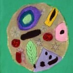 Student artwork of art and petrie dishes