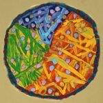 Student artwork of art and petrie dishes