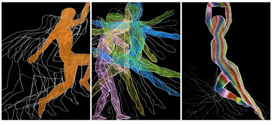 Pastel on Paper by Tesia Haggai, Year 5, and Alana Prince, Year 6, Christway College Student artwork of people in motion