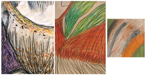 Pastel on Paper by Dimitra Dimopoulos, Kate Cormazzetto and Jemma Smith, Year 10, Christway College Student artwork of dancers after Degas