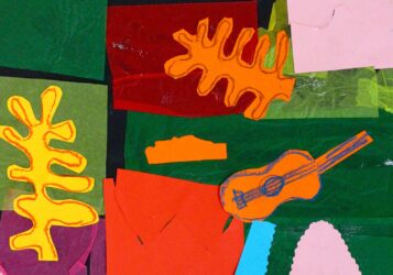 Tissue and Coloured Paper Collage by Mohammed Hassen, Year 1, Al Siraat College Student artwork inspired by Matisse