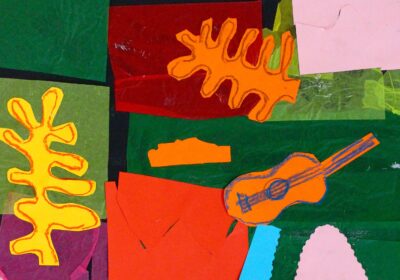 Tissue and Coloured Paper Collage by Mohammed Hassen, Year 1, Al Siraat College Student artwork inspired by Matisse