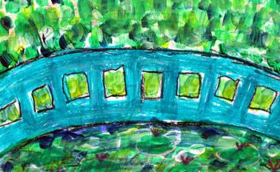 Acrylic on Paper by Shaima Yousuf, Year 2, Al Siraat College Student artwork of Monet's bridge