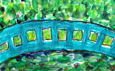 Acrylic on Paper by Shaima Yousuf, Year 2, Al Siraat College Student artwork of Monet's bridge