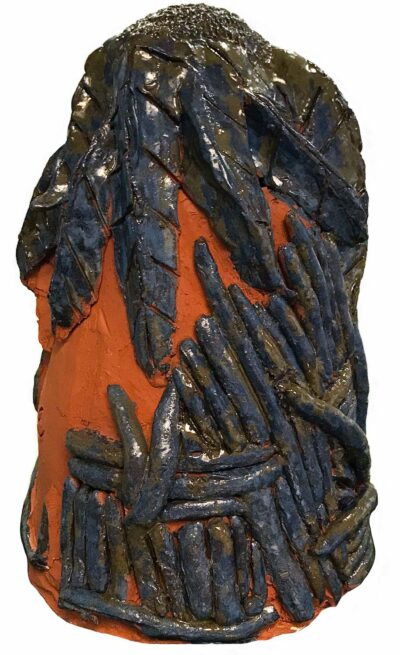 Terracotta with Oxide by Nada Ibrahim and Fardosa Hassan, Year 9, Al Siraat College Student artwork of a terracotta pot