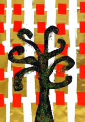 Paper and Glitter Collage by Abdullahi Ibrahim, Year 4, Al Siraat College Student artwork of a tree