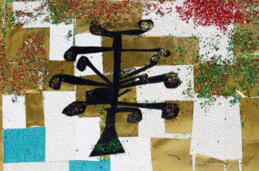 Paper and Glitter Collage by Abdul Kabeer, Year 4, Al Siraat College Student artwork of a tree