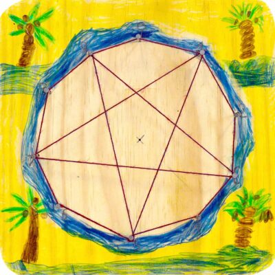 Wood and Mixed Media by Indy Leonard and Xanthe O’Donnell, Class 2, Ballarat Steiner School and Kindergarten Student artwork of a maths board