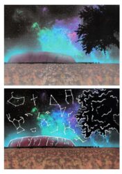 Digital Print on Paper by Nicholas Gamble, Year 11, Girton Grammar School Student artwork of Uluru and the night sky