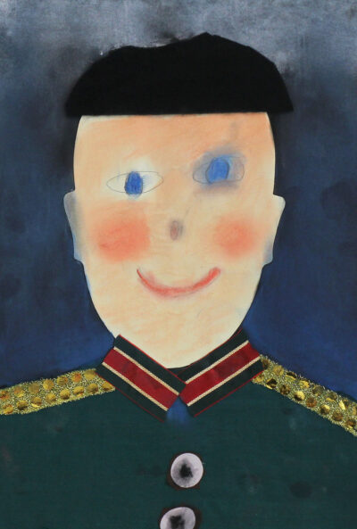 Mixed Media on Paper by Joel Taylor, Year 3, Good Shepherd Lutheran Primary School Student artwork of a mixed media portrait