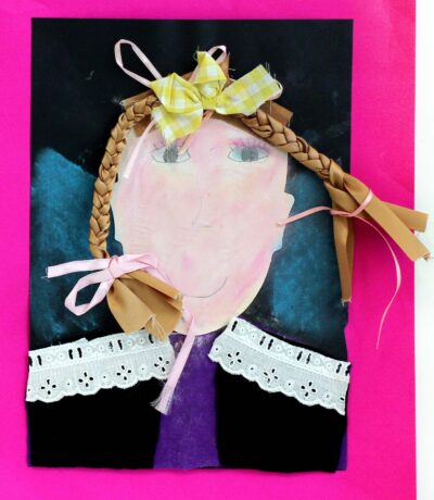 Mixed Media on Paper by Amy Xu, Year 3, Good Shepherd Lutheran Primary School Student artwork of a mixed media portrait
