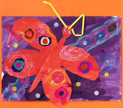 Mixed Media on Paper by Alexandra Denholm, Year 1, Good Shepherd Lutheran Primary School Student artwork of a butterfly