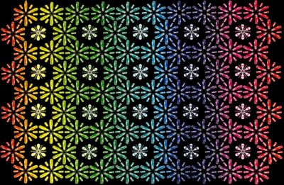 Flower Collage by Aimee John, Year 10, Christway College Student artwork of flower stencils