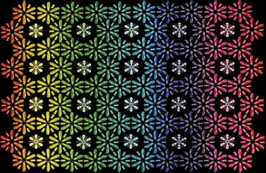 Flower Collage by Aimee John, Year 10, Christway College Student artwork of flower stencils