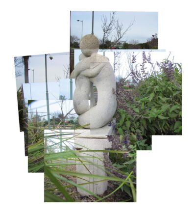 Digital Image by Esther Cheah, Year 9, Hillcrest Christian College Student artwork of a statue photo collage