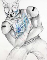 Pencil on Paper by Georgia Perry, Year 12, Hillcrest Christian College Student artwork of a hurt and crying robot