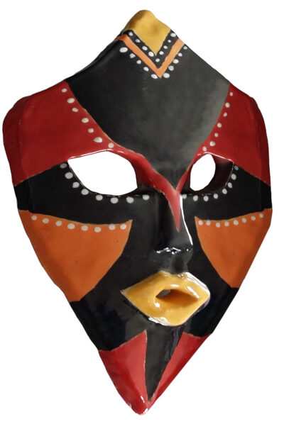 Glazed Ceramic by Natasha Du Preez, Year 9, Hillcrest Christian College Student artwork of a tribal mask