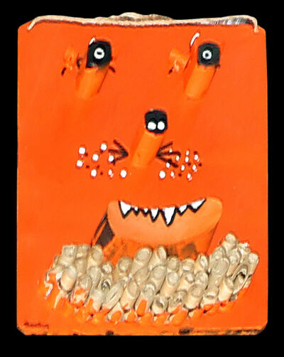 Recycled Materials by Sacha Halphen, Year 3, Melbourne Montessori School Student artwork of a mask