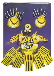 Recycled Materials by Konrad Rech, Year 2, Melbourne Montessori School Student artwork of a mask