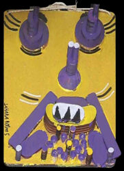 Recycled Materials by Sahara Hurlstone, Year 2, Melbourne Montessori School Student artwork of a mask