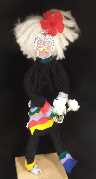 Potato Clay with Mixed Media by Charlotte Kerr, Year 7, Ruyton Girls’ School Student artwork of a clay statue