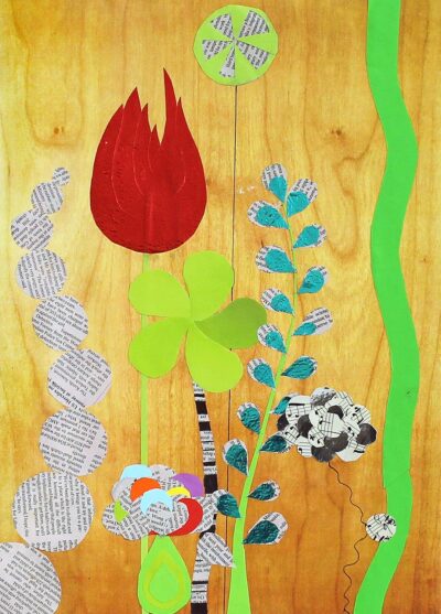 Mixed Media Collage by Erica Truong, Year 6, Ruyton Girls’ School Student artwork of a flower collage