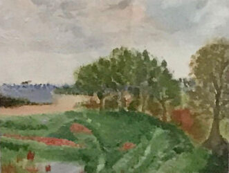 Acrylic on Canvas by Liana Sharp, Year 8, St Leonard’s College Student artwork of a landscape