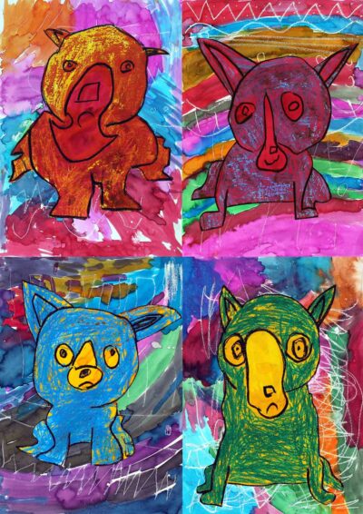 Mixed Media on Paper, a group project by Prep students from Trinity Grammar School, Kew Student artwork of