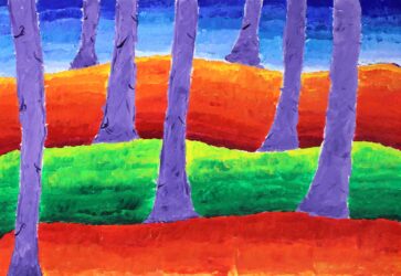 Acrylic on Board by Imogen Mills, Year 8, The Hamilton and Alexandra College Student artwork of a landscape