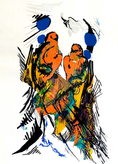 Print on Paper by Cara Humphry, Year 11, Girton Grammar School Student artwork of two birds