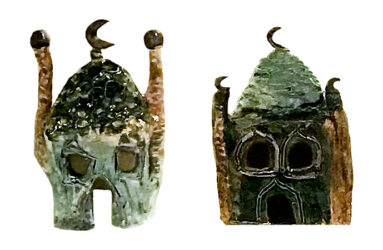 Glazed Earthenware, Ahmad Elbaba, Mashal Hussain Sahibzada and Zakaria Mohamed, Year 5, Al Siraat College Student artwork of glazed earthernware