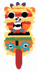 Cut Paper by Jet Brady-Gravina, Year 5, Overnewton Anglican Community College Student artwork of an orange mask