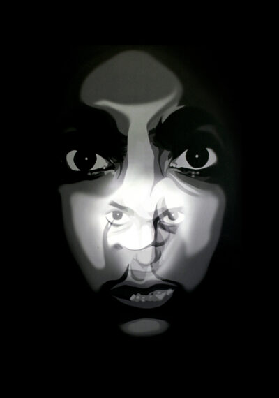 Digital Image Print on Foam Core Board by Pallavi Daniels, Year 12, Alphington Grammar Student artwork of overlapping portraits