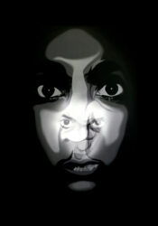 Digital Image Print on Foam Core Board by Pallavi Daniels, Year 12, Alphington Grammar Student artwork of overlapping portraits