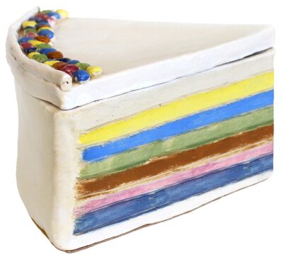 Glazed Ceramic by Marie Kotsabas, Year 8, Alphington Grammar Student artwork of ceramic cake