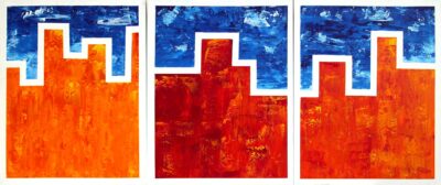 Acrylic on Canvas by Ebony Stiles, Year 12, Bayview College Student artwork of a building scape