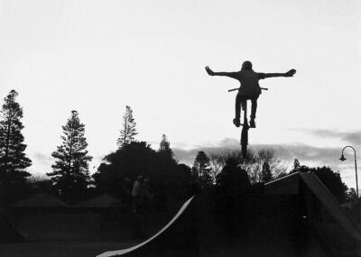 Silver Gelatin Photograph by Harrison Sealey, Year 9, Bayview College Student artwork of a person riding a bike