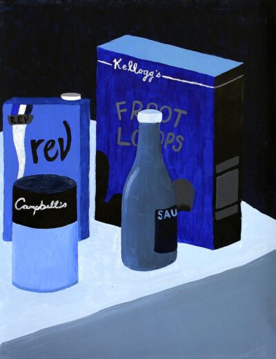 Acrylic on Paper by Maddy Pynta, Year 8, Fintona Girls’ School Student artwork of groceries