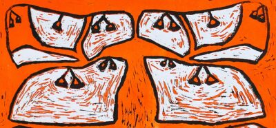 Print on Paper by Monique Heath, Year 7, Fintona Girls’ School Student artwork of orange abstract