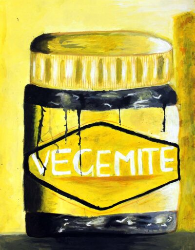 Acrylic on Paper by Piper Besley, Year 8, Fintona Girls’ School Student artwork of vegemite