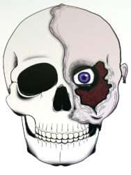 Student artwork of a skull