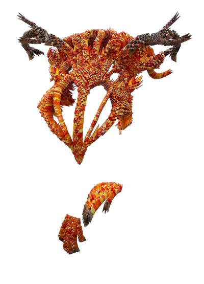 Paper by Jade Tsai, Year 12, Huntingtower Student artwork of an imaginary monster