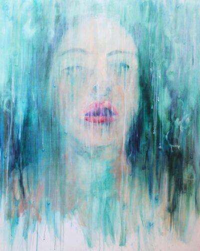 Synthetic Polymer Paint on Canvas by Georgina Petfield, Year 12, Mentone Grammar Student artwork of a portrait of a girl